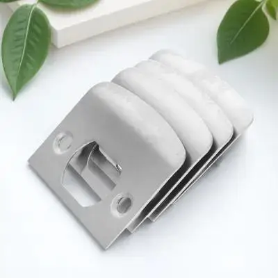 

4Pcs Stainless Steel Strike Plate Deadbolt Cover Plate for Door Knob Plates D- Resistant Installation