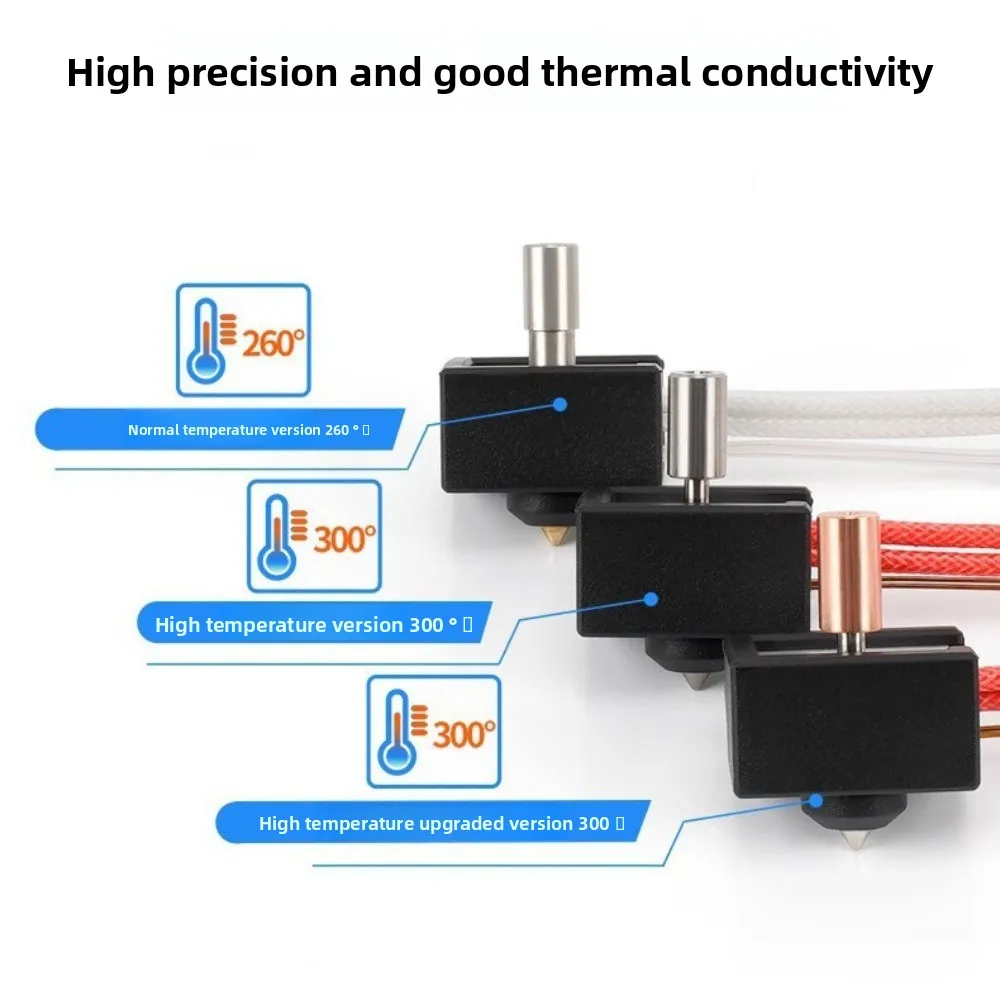 3D printer accessories, suitable for Ender3 S1 elf nozzle hot end kit, high temperature 300 ℃ copper plated DIY cover