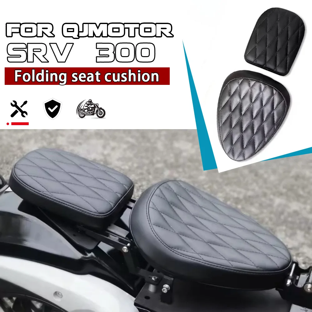 Motorcycle Hidden Foldable Double Seat Fit QJMOTOR SRV300 300SRV, Foldaway Dual Passenger Saddle Mod Kit