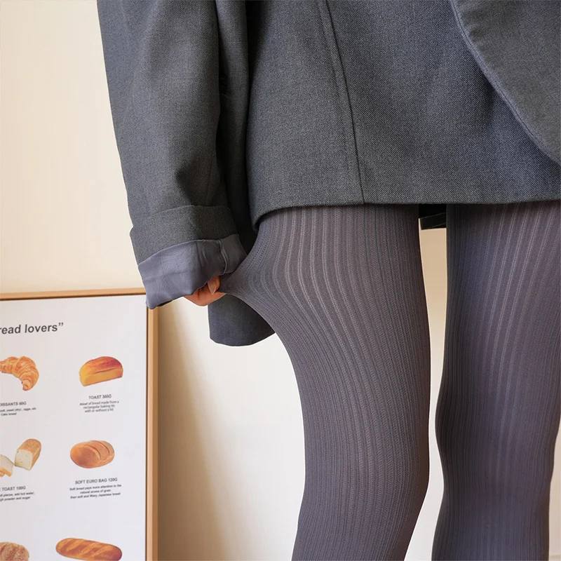 

Осенние брюки, бархатные чулки, однотонные сексуальные чулки в вертикальную полоску, женская верхняя одежда, колготки, сексуальные женские чулки