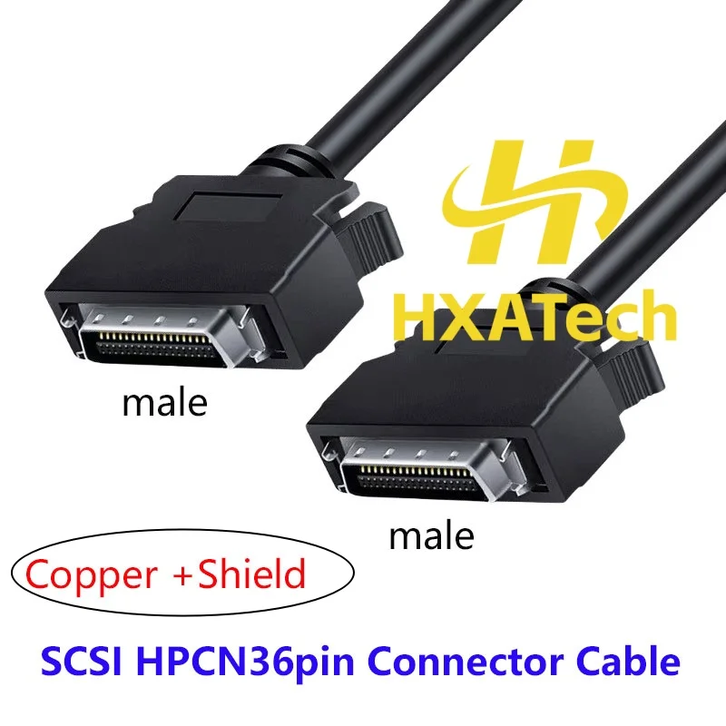 HXATech - SCSI CN36 Connector Cable HPCN36 36pin Male to Male Data Double Shield Copper Cable Cord with Shrapnel Customize