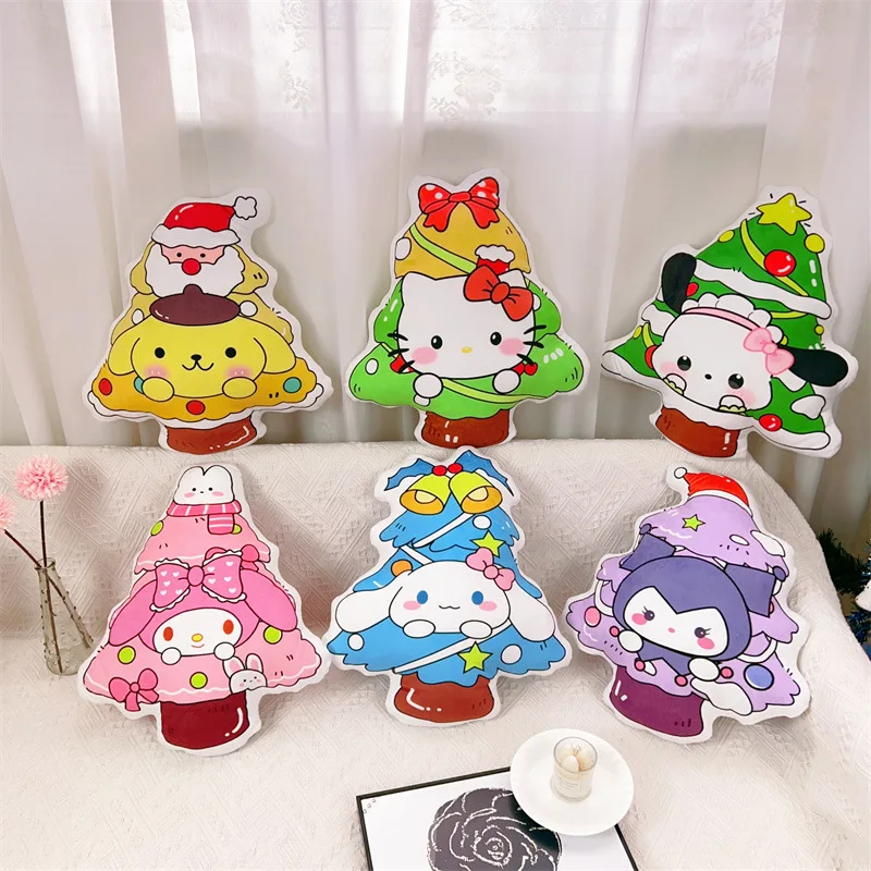 

Cartoon Sanrio Kuromi Pochacco Christmas Tree Plush Pillow Anime Hello Kitty Cinnamoroll Sofa Cushion Home Decor Birthday Gifts