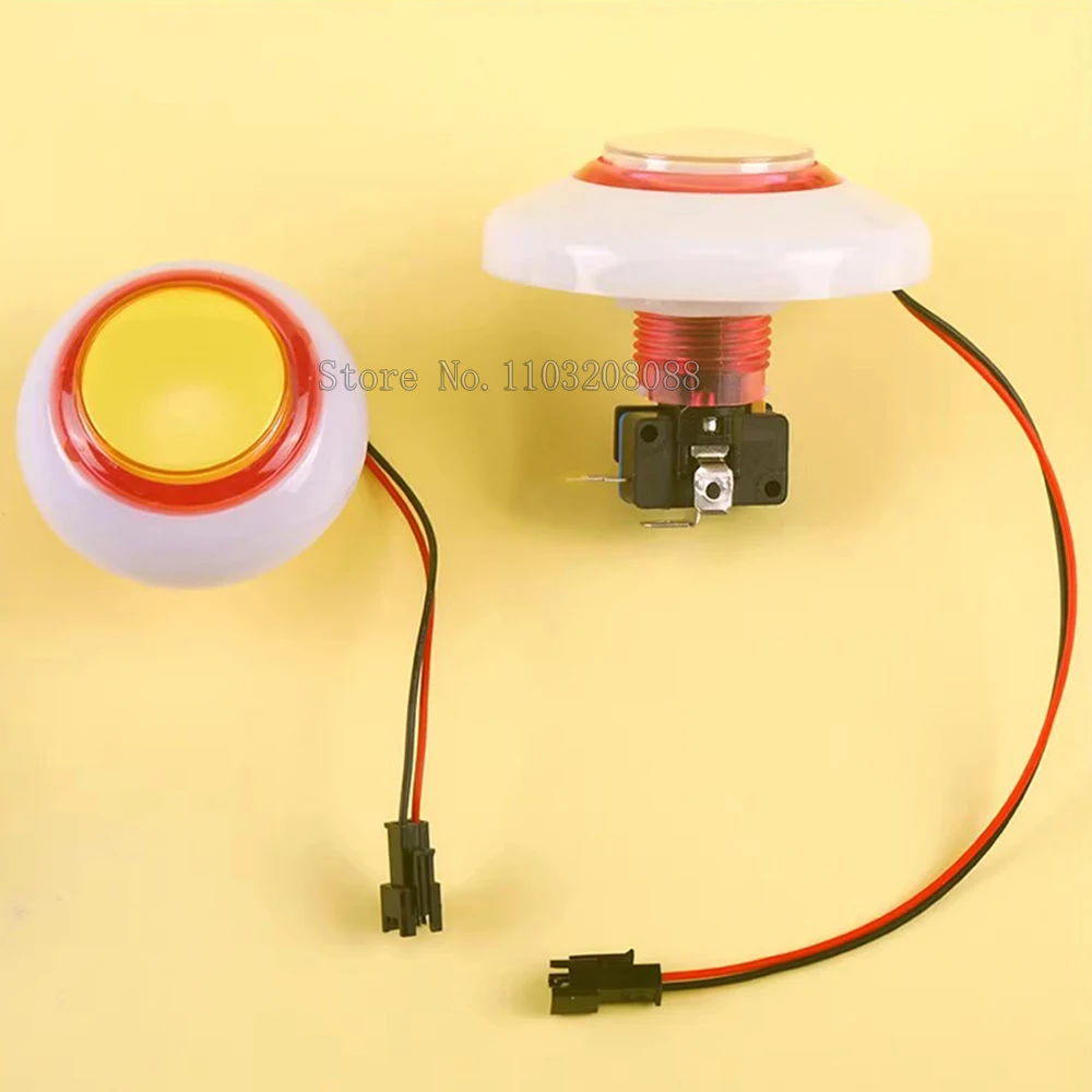 60/76/80/90MM Flashing Light DC12V Colorful LED Illuminated Push Button With Microswitch For Arcade Claw Crane Vending Machine