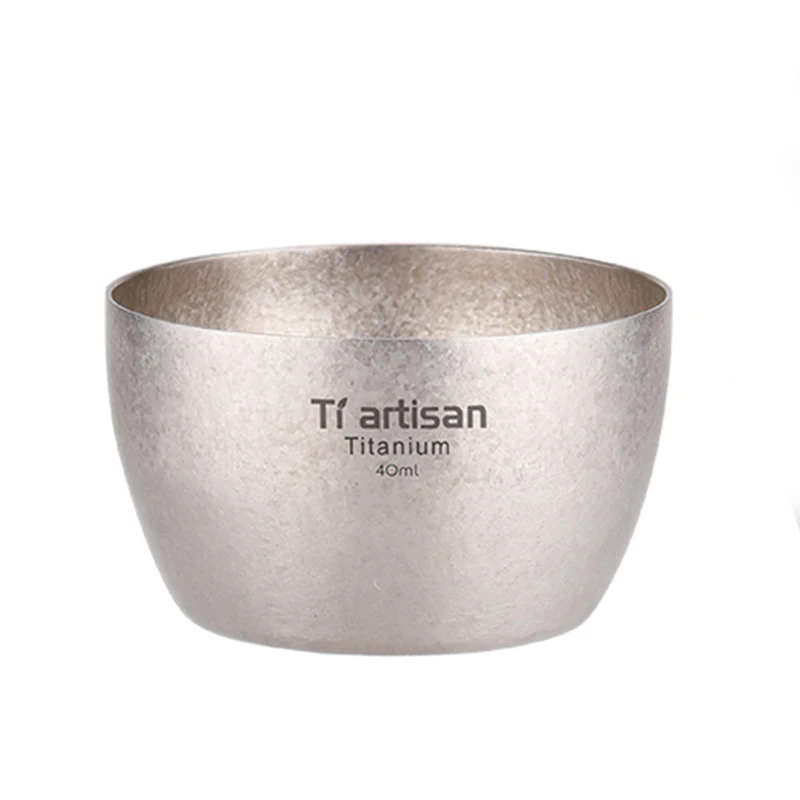 Titanium Tea Cup 40ml Double Layer Anti-scalding Travel Camping Tableware Mini Cup  Chinese Kung Fu Tea Cups