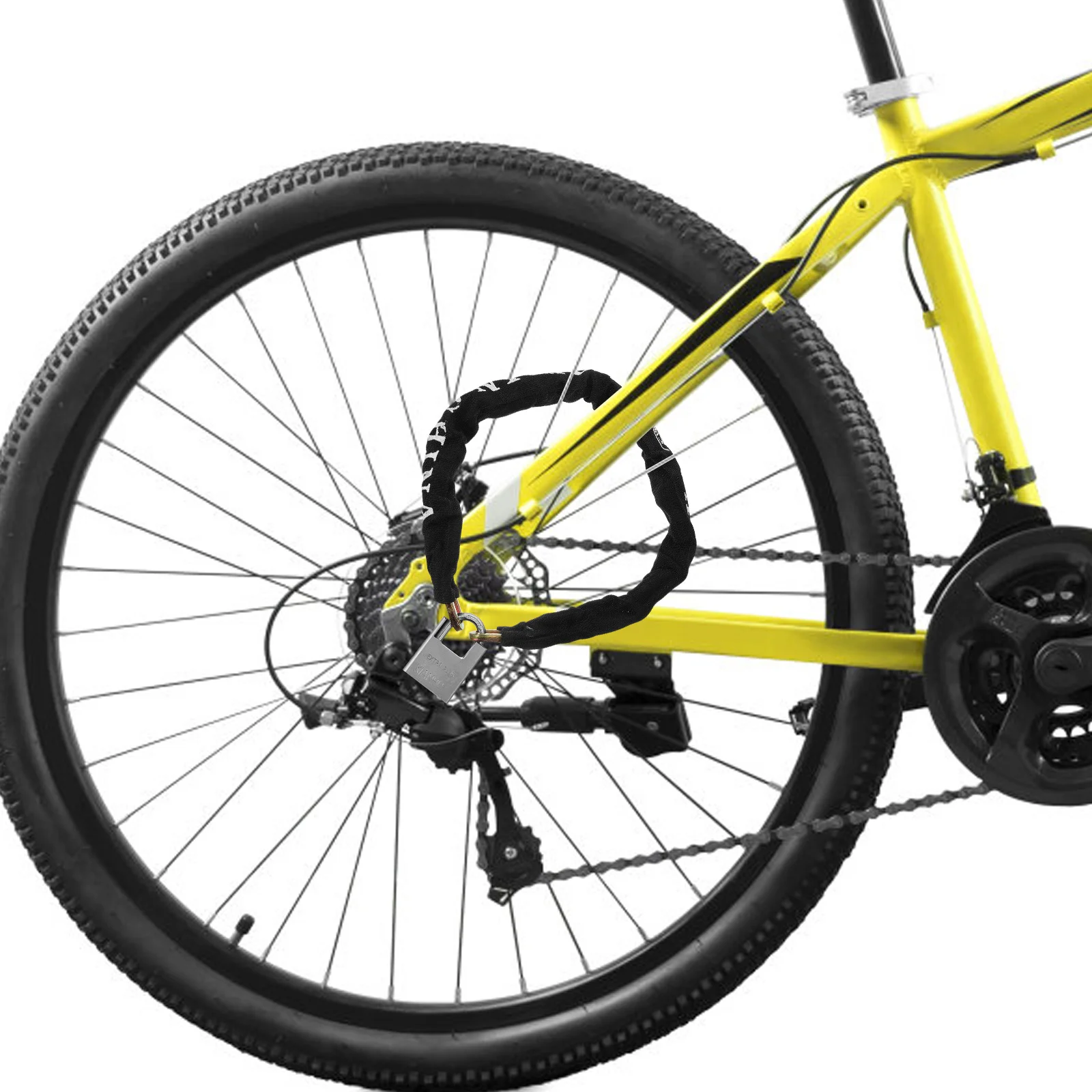 

1pc Bicycle Lock Anti Theft Steel Cable Chain 8Cm Diameter 8Mm Thick Alloy Forged Motorcycle Electric Car Ring Bike Accessories