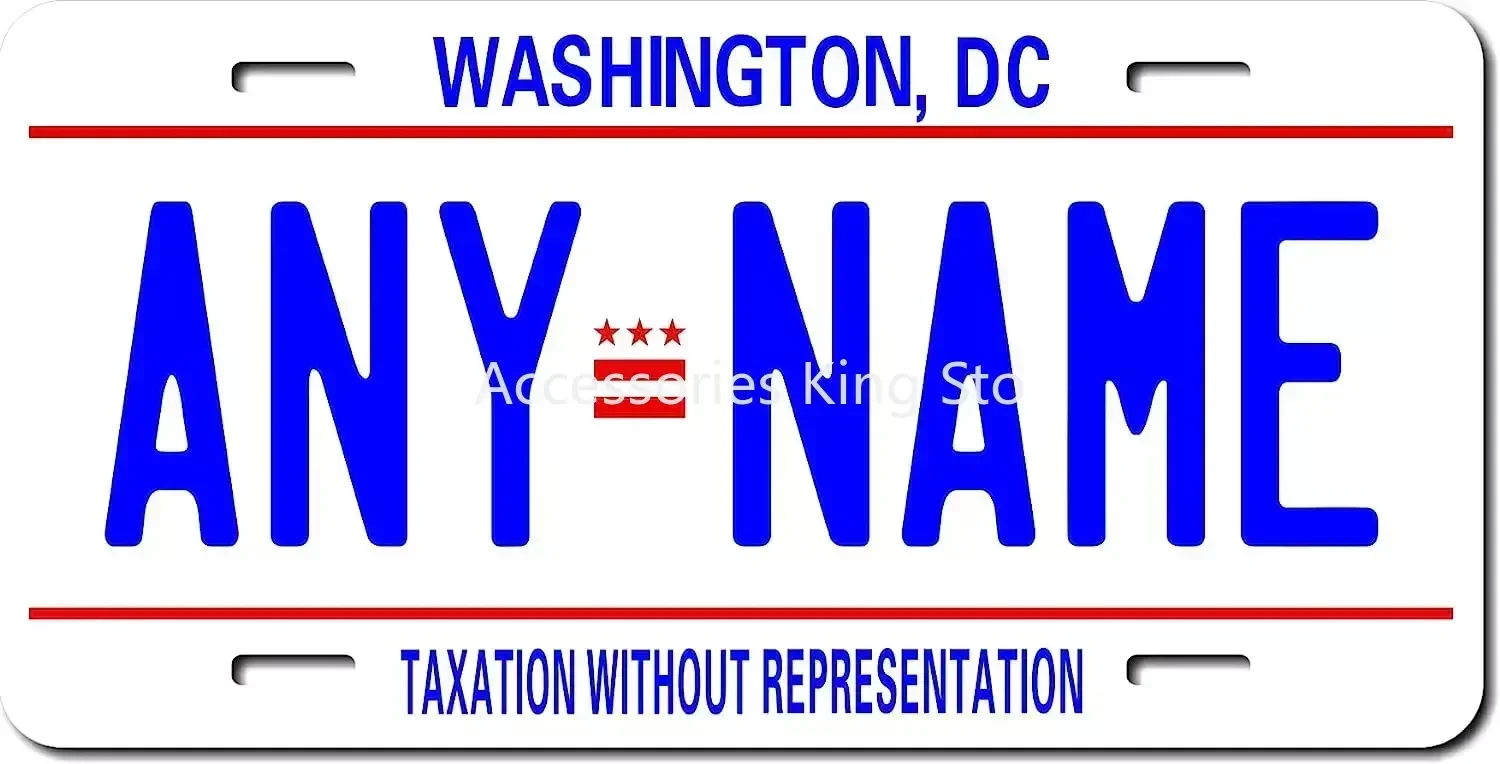 

Персонализированный округ Колумбия D.C. Алюминиевый номерной знак. Добавьте свое имя, VER.1 металлический настенный знак для украшения дома