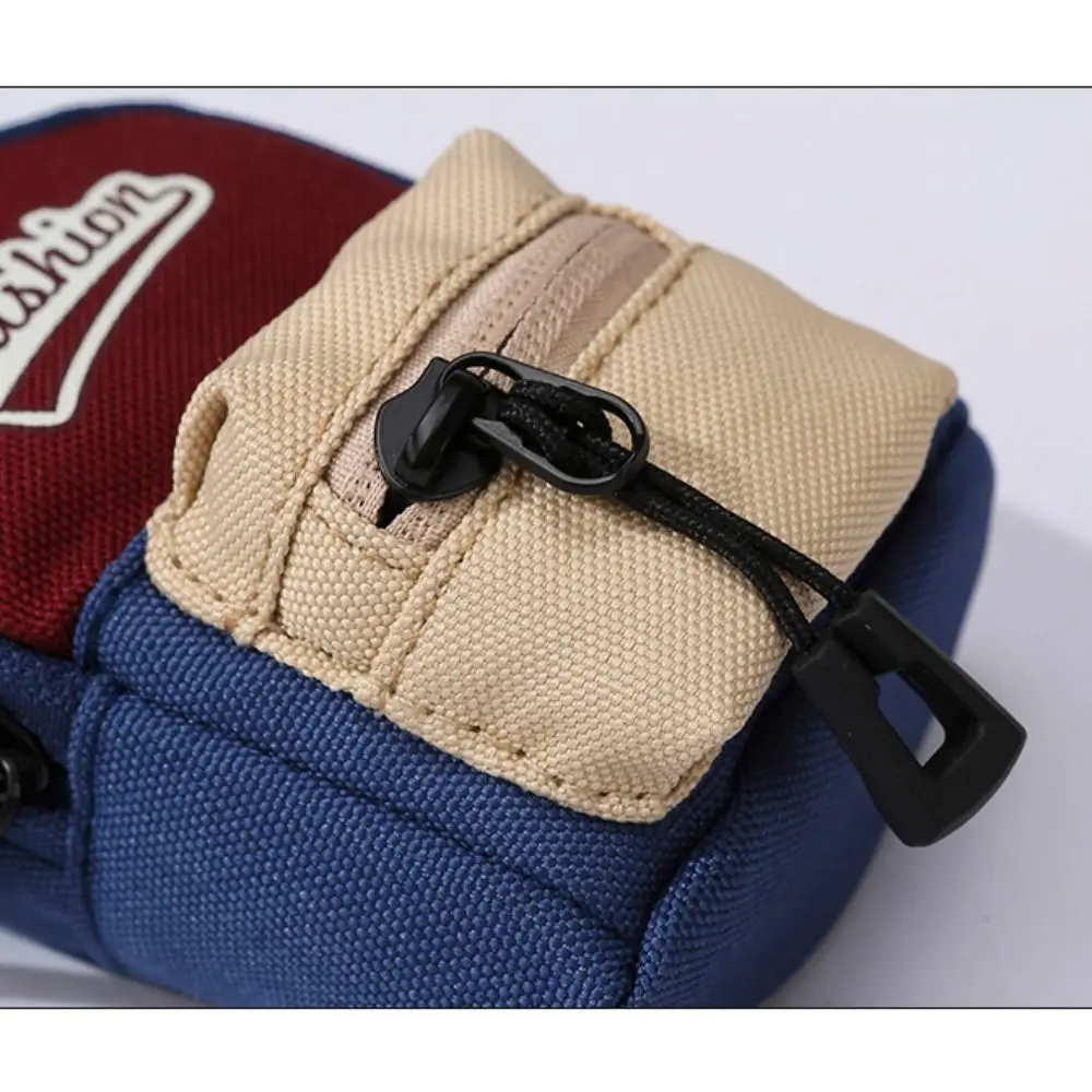 Cute Polyester Hanging Coin Purse Contrasting Color Anti-theft Mini Wallet Small Key Bag