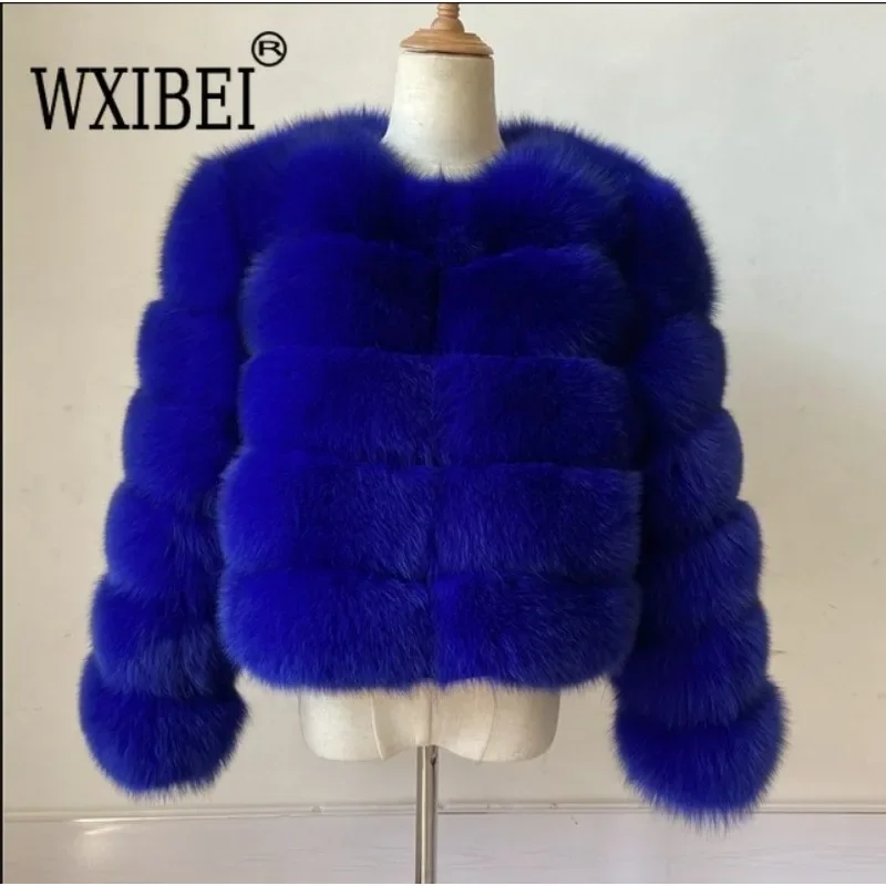 Hot Selling Faux Fur Jacket for Women Cropped Long Sleeve Artificial Fox Fur Jacket European American Style Leather Coat 2024