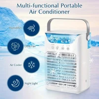 Ventilateur de climatisation portable USB, mini-refroidisseur d'air, 3 vitesses de vent, réservoir d'eau de 650 ml, humidificateur par pulvérisation, refroidisseur d'air évaporatif silencieux pour bureau, ventilateur personnel rechargeable, petit climatiseur pour la maison, le bureau, la chambre, le camping, les voyages en extérieur, la voiture, UE 1