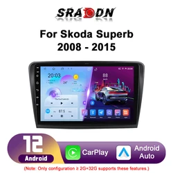 For Skoda Superb 2 B6 2008 - 2015 Car Radio Android Automotive Multimedia Player GPS Navigation Carplay Touch Screen Auto Stereo