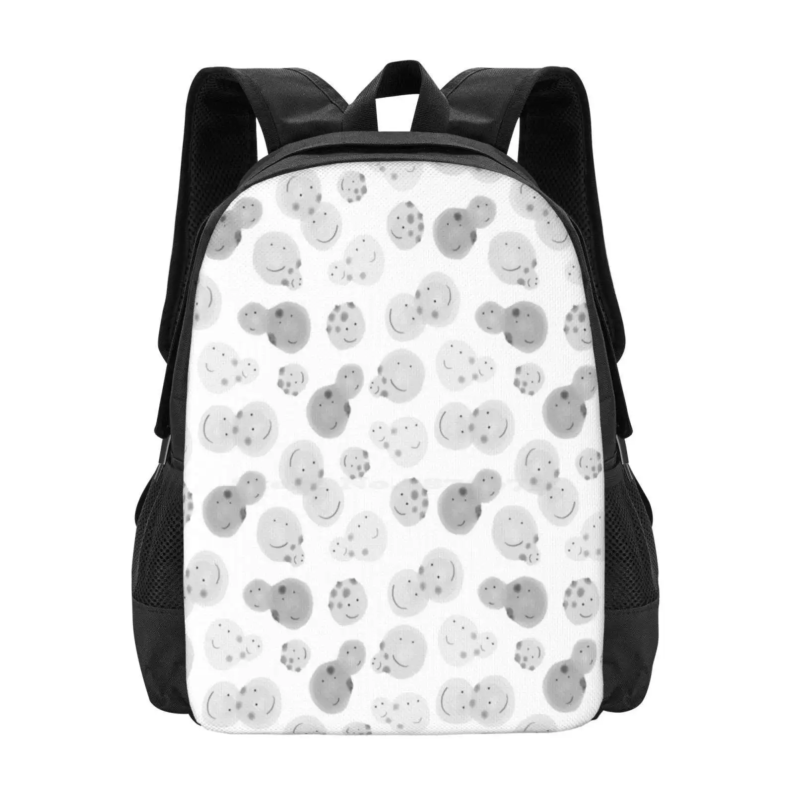 Cute Watercolor Baker'S Yeast In Black And White Hot Sale Schoolbag Backpack Fashion Bags Cute Watercolor Bakers Yeast