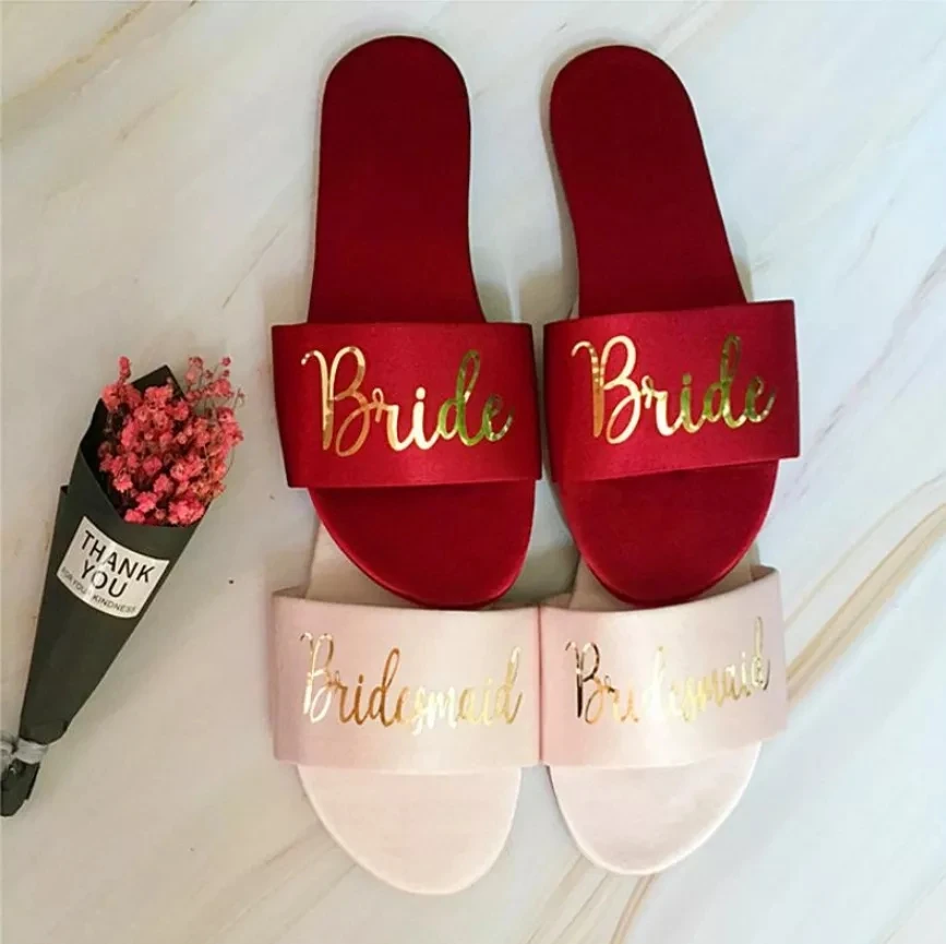 personalized bride Wedding Party Slippers Original Bridesmaid Slippers mother of bride Gift hen night Souvenir Wedding Supplies