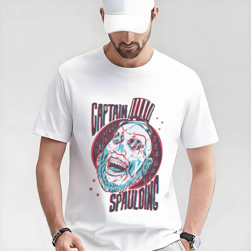 

Horror Movie House of 1000 corpses Scary Halloween Gift t shirt 317 Rob zombie Captain spaulding Graphic Clothes Large size Tops