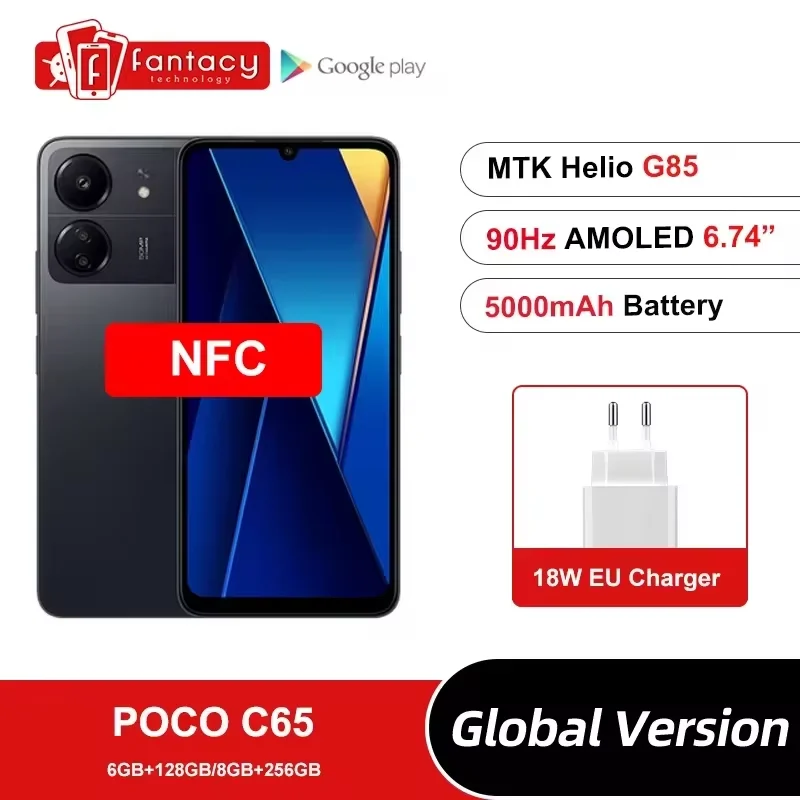 POCO-MediaTek Helio G85 ، إصدار عالمي ، NFC ، 6 جيجابايت ، GB ، 8 جيجابايت ، GB ، ay "، شاشة 90 هرتز ، كاميرا ثلاثية 50 ميجابكسل ، mAh