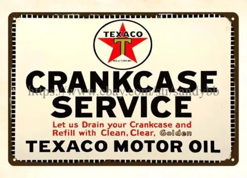 Texaco Motor Oil Crankcase Service metal tin sign lodge cafe pub studio plaques