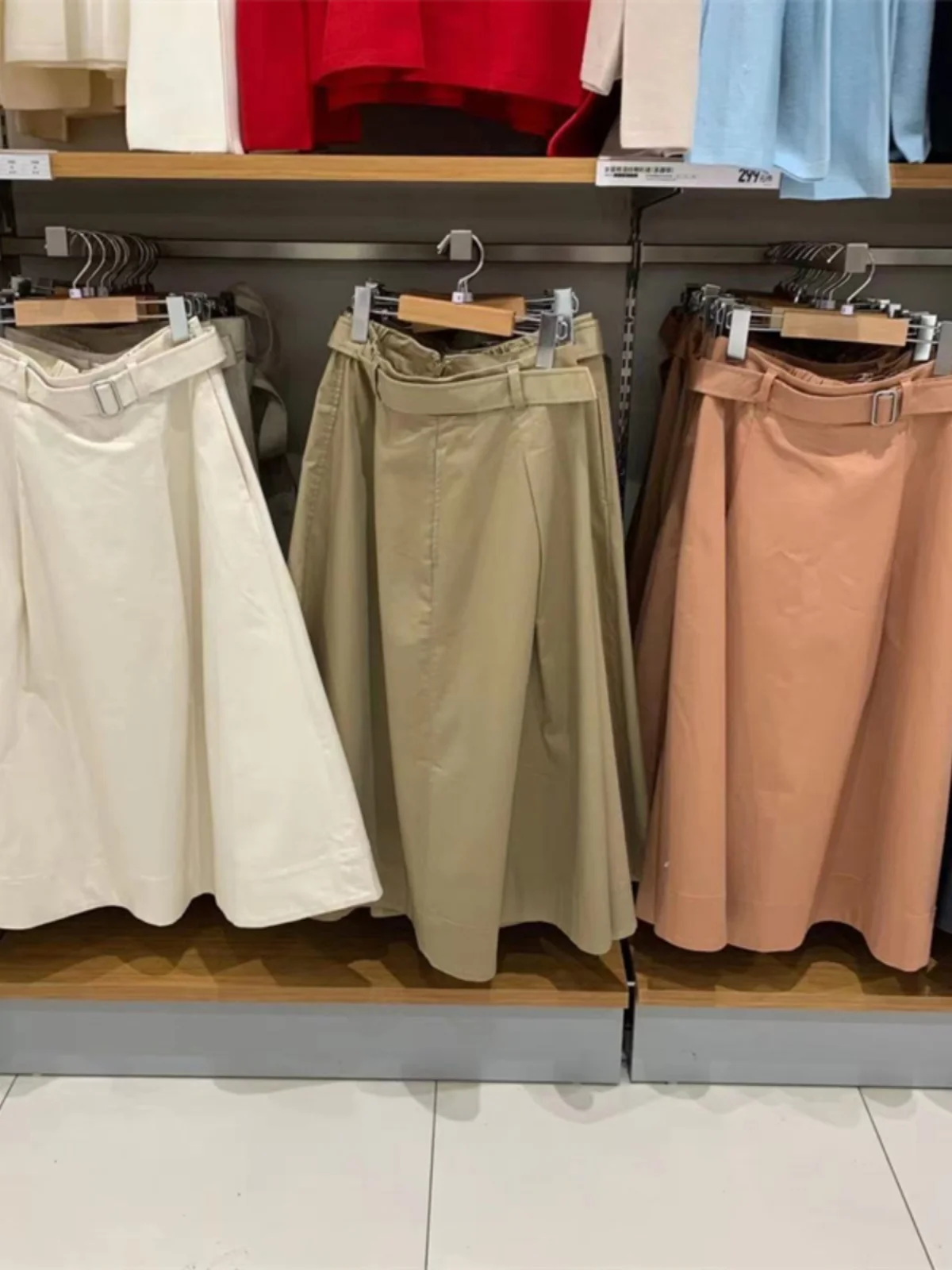 

Юбка-клеш с высокой талией из смесового хлопка, универсальная, весна-осень, женская, модная, 470936