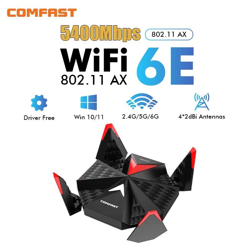 

AX5400 адаптер Wi-fi 6E Usb 3,0 адаптер 5 ГГц/2,4 ГГц/6 ГГц 4 антенны Wi-fi 6 для ПК 802.11AX Cle Ethernet Сетевая карта модем сети