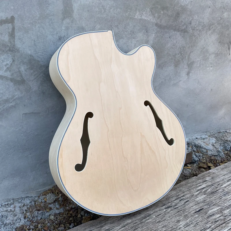 In Stock DIY Electric Guitar Body, Unfinished Thick Full Hollow Body, Single Cut F Holes, High Quality, Free Shipping