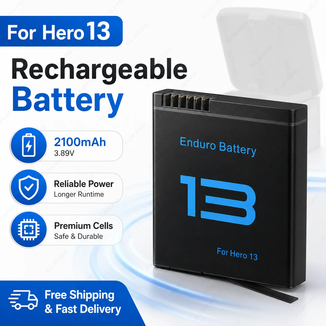 2100mAh Battery For GoPro Hero 13 Rechargeable Li-ion Action Camera Spare Battery Pack