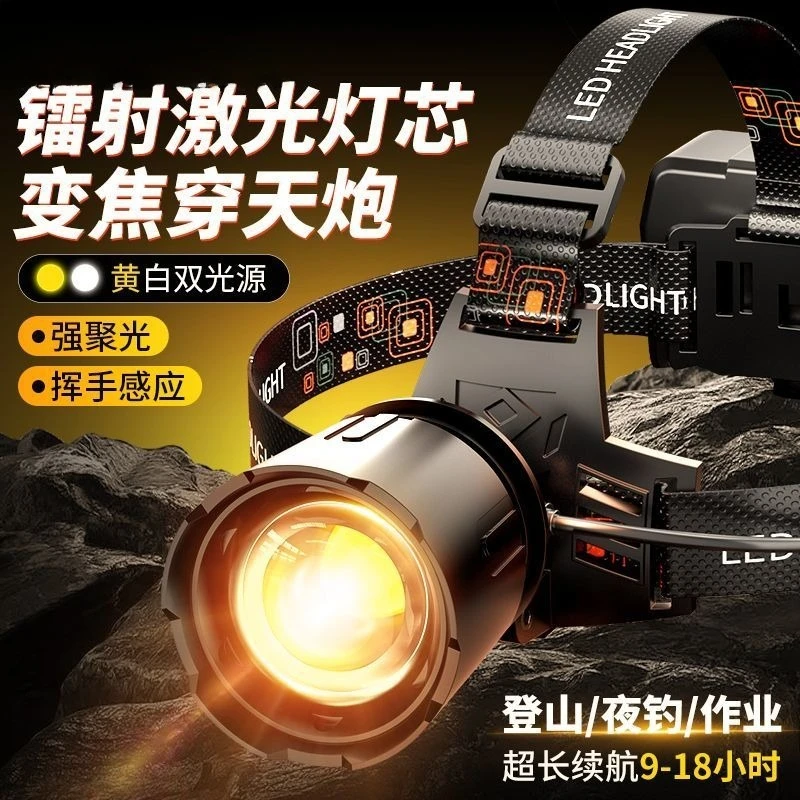 

Flashlight strong light, long induction outdoor miner's lamp