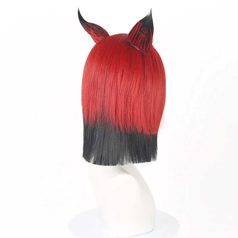 Synthetic Cosplay Wig for Broadcast-Demon Inspired Alastor Hell-Lodge Anime Look Costume Party Roleplay Styling