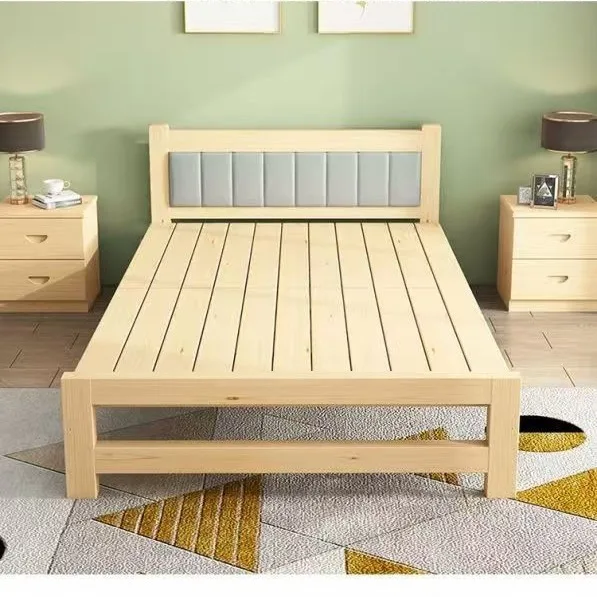 

Household all solid wood installation-free folding single bed lunch break rental room practical 1.2 wooden bed hard smal