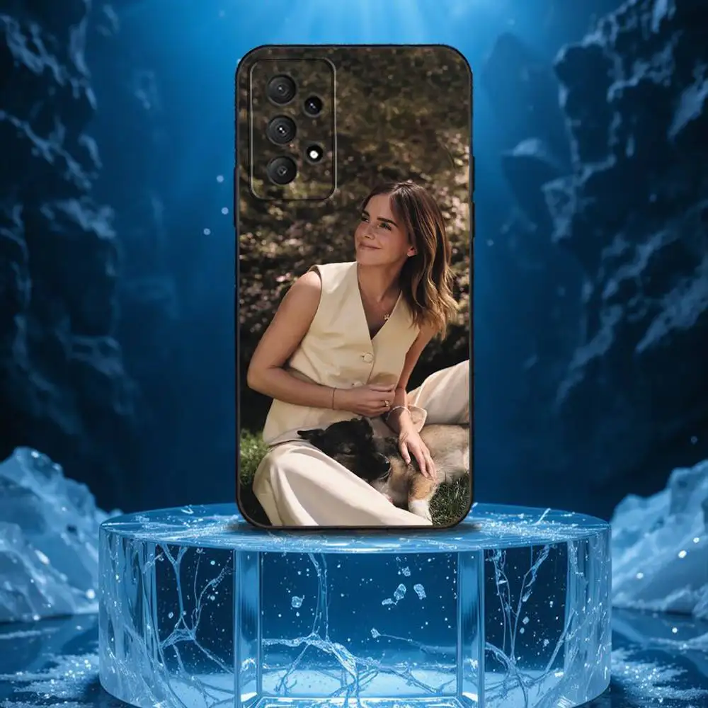 حافظة هاتف A-مثلة Emma W-Watson لهاتف سامسونج جالاكسي A13، A21s، A22، A31، A32، A52، A53، A71، A80، غلاف أسود ناعم