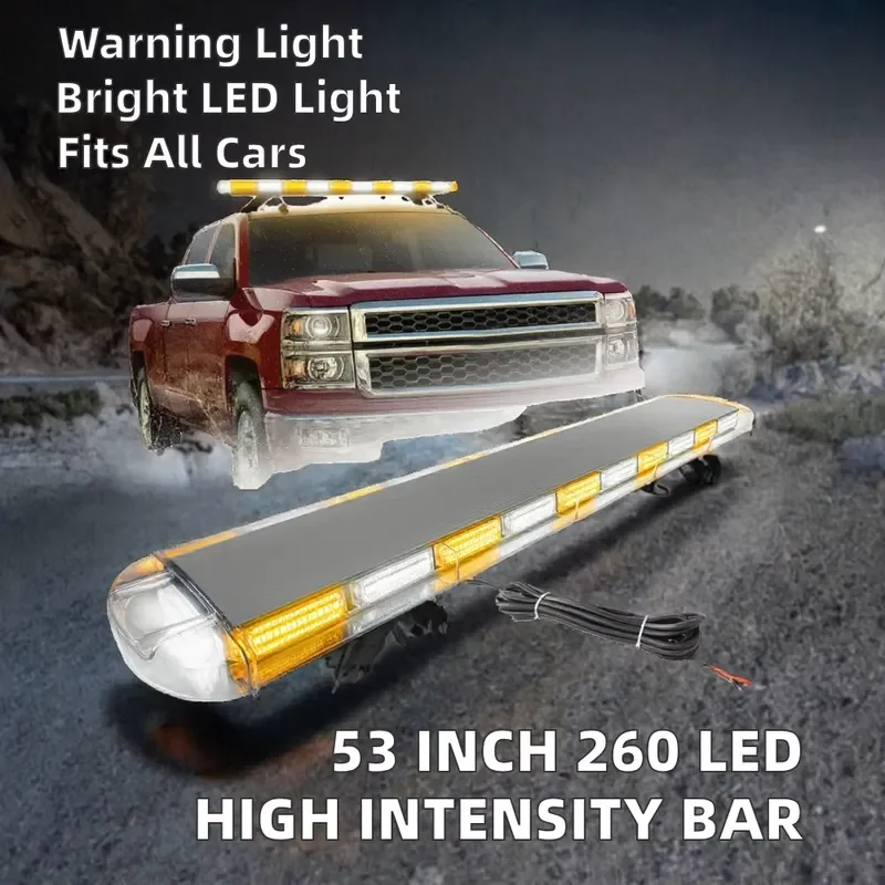 Pinzhi New 47 Inch 130W 12V LED High Intensity Emergency Warning Flashing Beacon Low Profile Rooftop Strobe Light Bar Spot