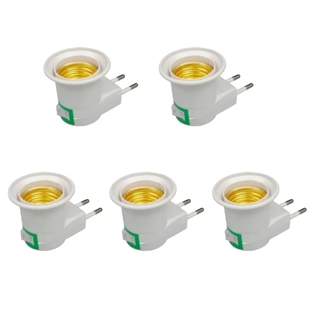 5pcs E27 LED Light Socket White Lamp Holder To EU Sc0aa58897e3348be8cb4a8cfe537f2dfP