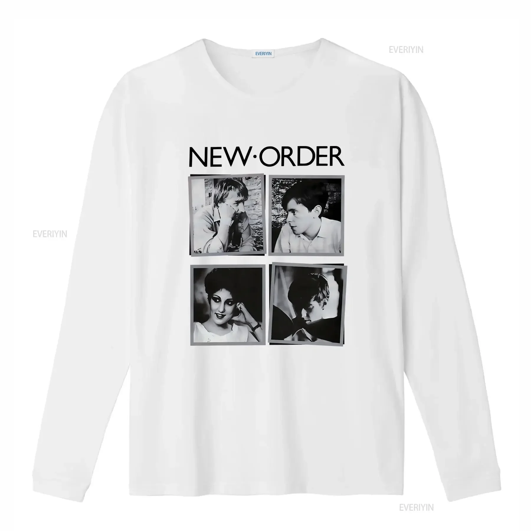 New Order T Shirt with Bernard Sumner Stephen Morris Gillian Gilbert Tom Chapman Prints Retro Rock Band Design vintage Washed