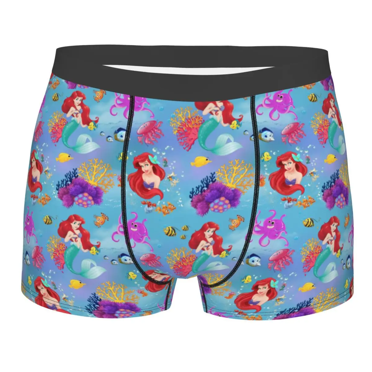 

Custom Little Mermaid Ariel Cartoons Boxer Shorts For Homme 3D Printed Underwear Panties Briefs Soft Underpants