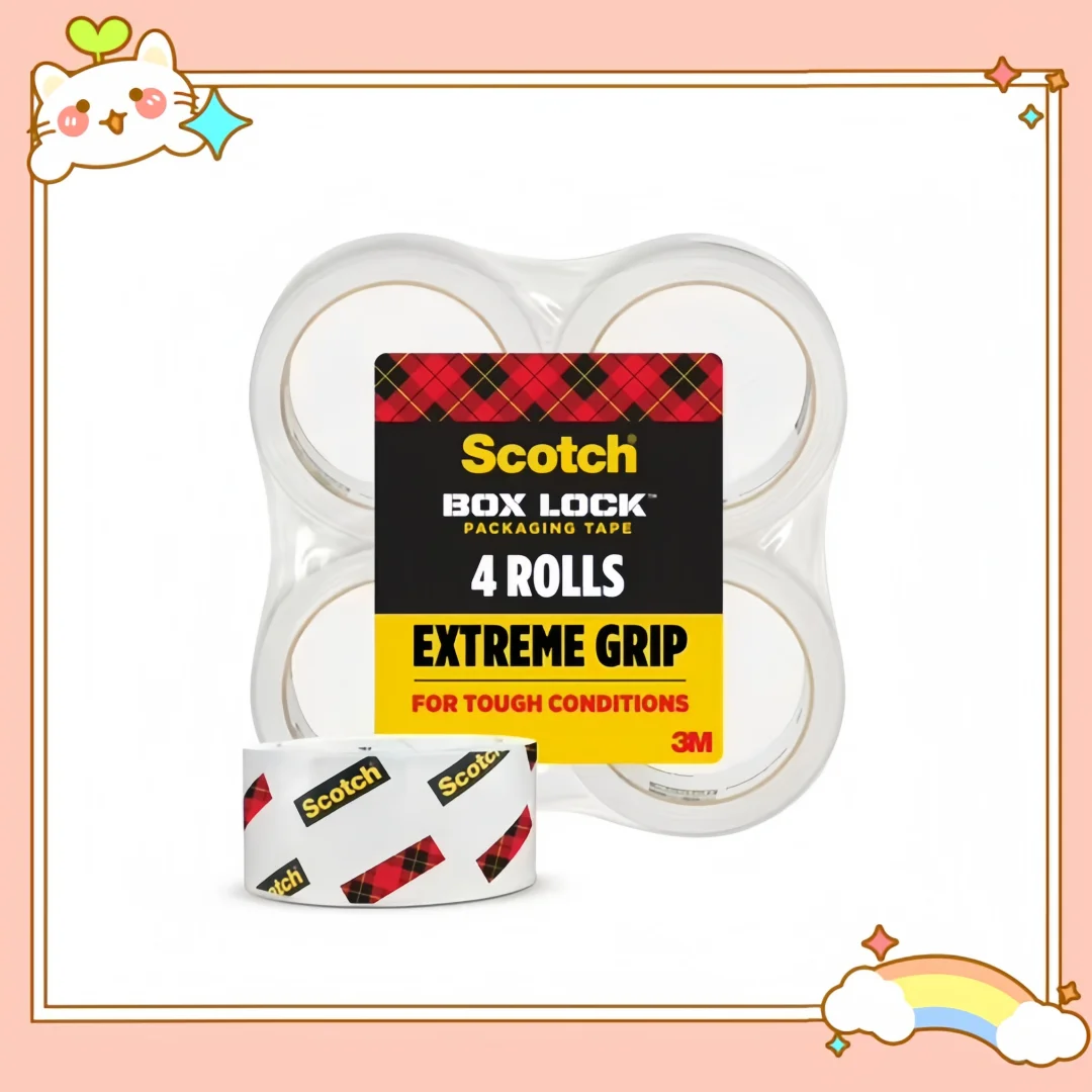 شريط تعبئة عالي التحمل للتحريك والختم والشحن، 4 لفات شفافة