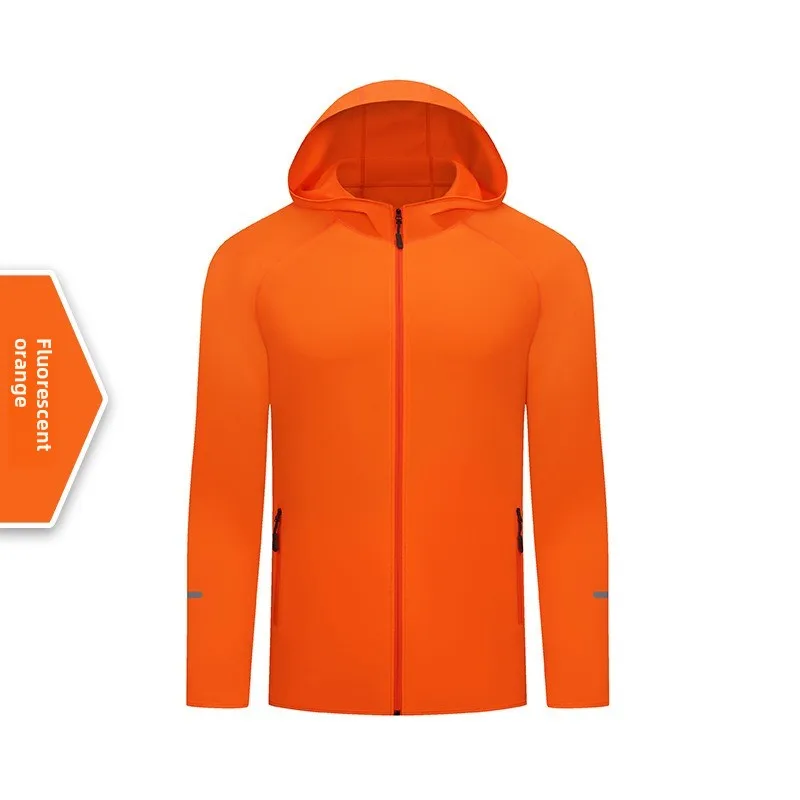 

Men's Running Windbreaker Lightweight Elastic Long Sleeved Zipper Hoodie Quick Drying Sports Fitness Outdoor Windproof Jacket
