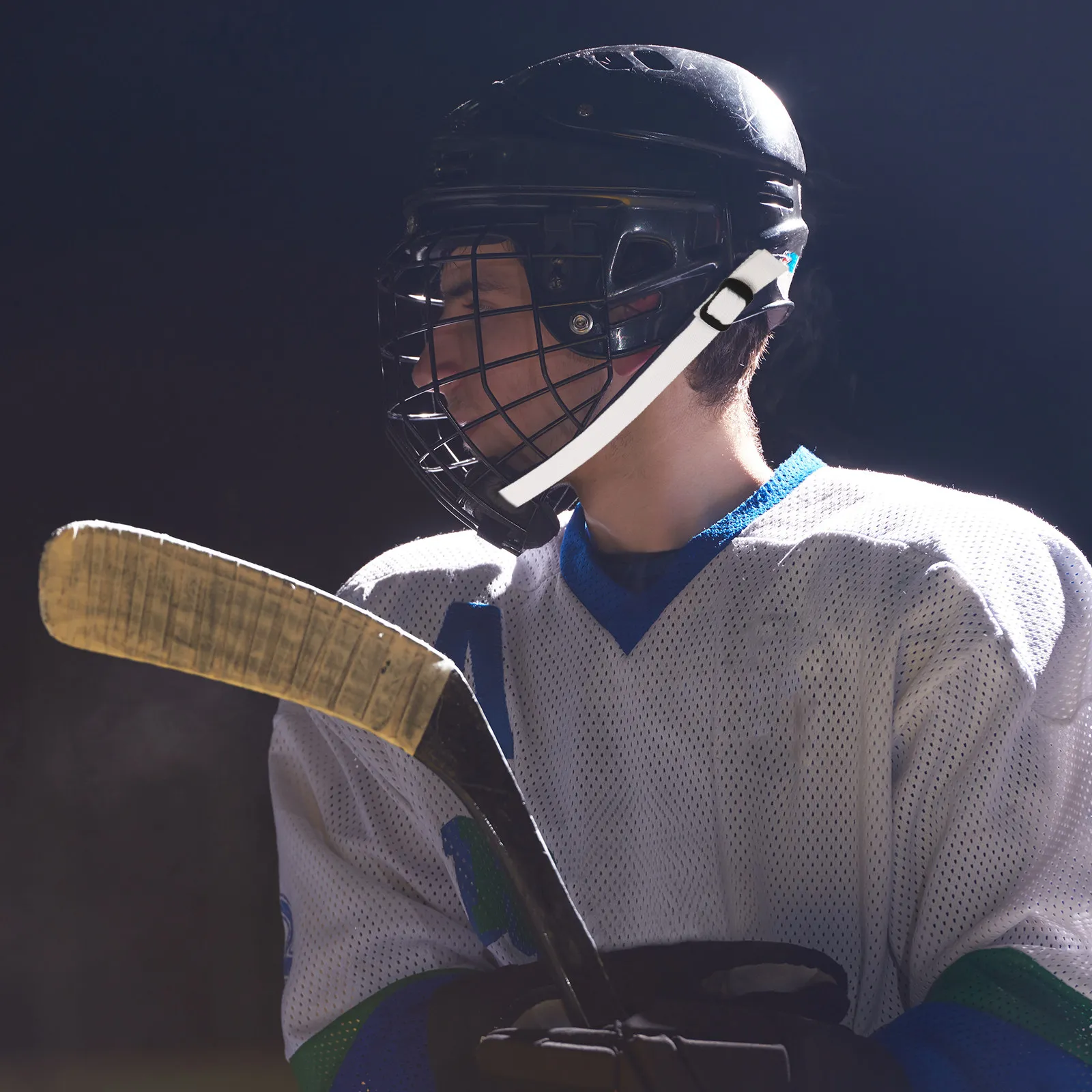 

Hockey Chin Strap White Adjustable Sports Accessory Replacement Under Chin Strap for Hockey Safety Equipment