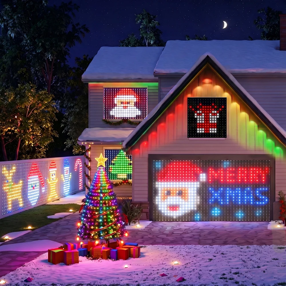 スマートledカーテンライト-usb電源-クリスマス用吊り下げストリングライト-音楽同期機能付き-室内・屋外の背景装飾に最適