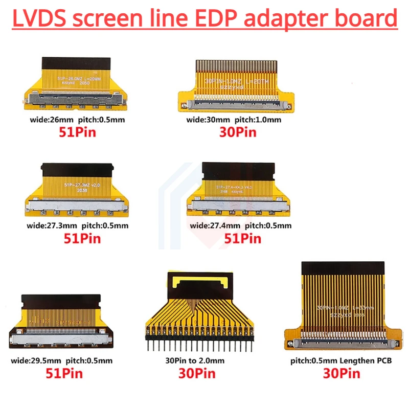 1 sztuk/partia LVDS linia adaptera adaptera EDP 30P do FPC 30P/51P 1.0mm/0.5MM elastyczny adapter interfejsu kablowego