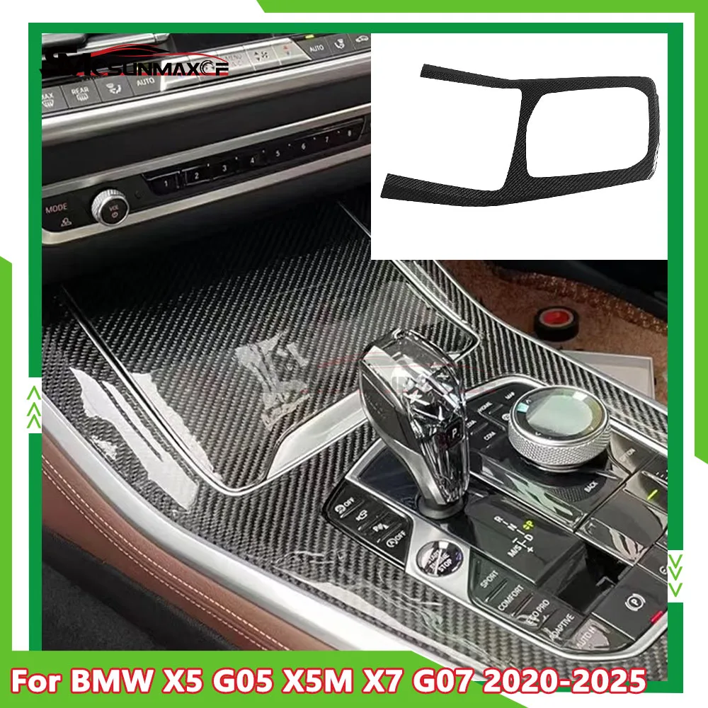 

Real Carbon Fiber Interior Center Console Panel Frame Cover Trim For BMW X5 G05 X5M F95 X7 G07 2020-2025