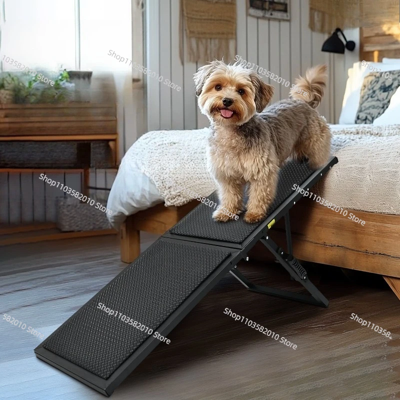 Metal Foldable Pet Stairs for Bed & Sofa, Non-Slip Slope Ladder Indoor for Small Dogs & Cats