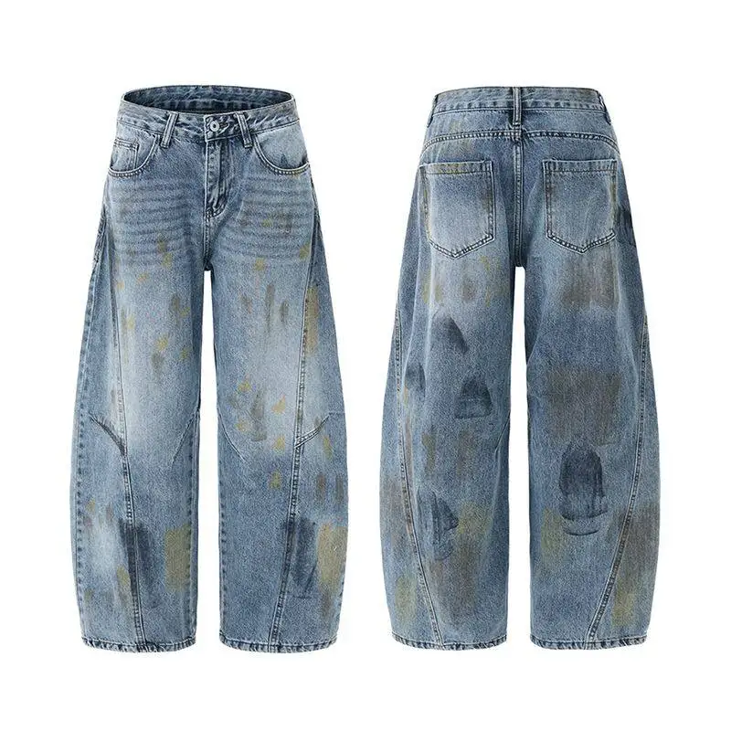 

LAPPSTER Oversized Tie Dye Baggy Y2k Streetwear Stacked Jeans Wide Leg Denim Pants Casual Korean Low Rise Jeans Trousers For Man