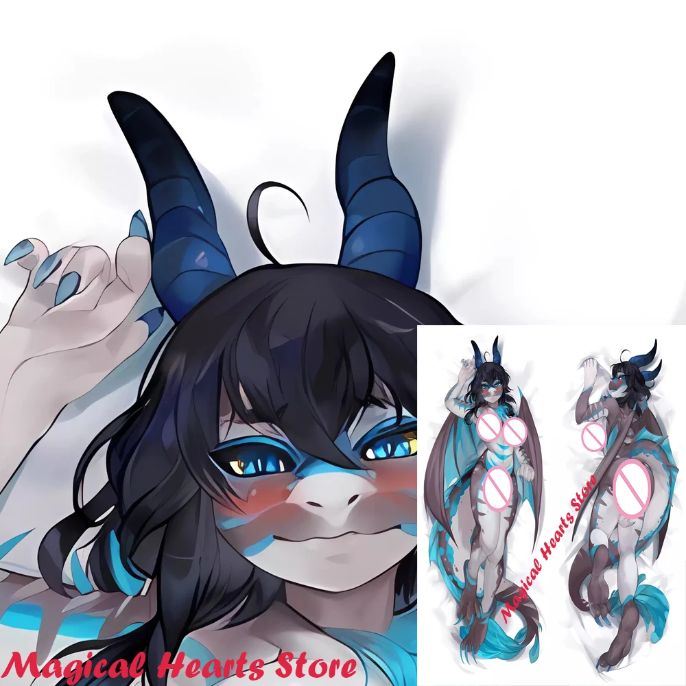 

Dakimakura Anime Dragon Blue Eyes Double-sided Print Life-size Body Pillow Cover