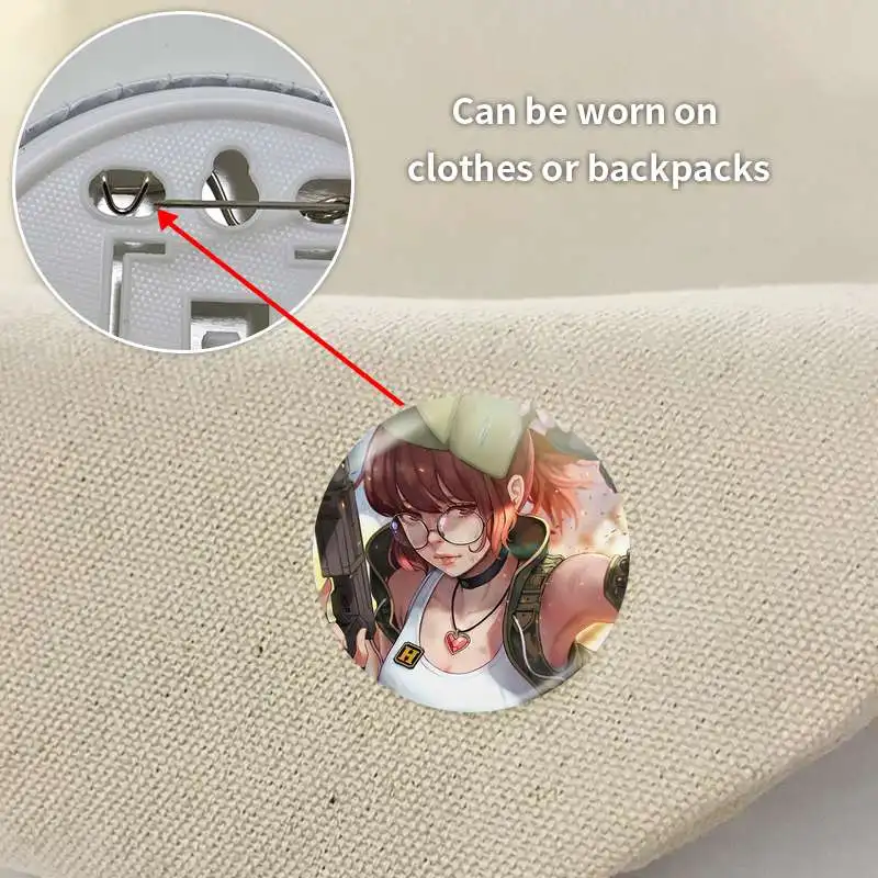 Fiolina Germi Metal Game Anime Character Soft Button Badge Brooch anchor Peripherals PinFashion Pendant Accessories view 4