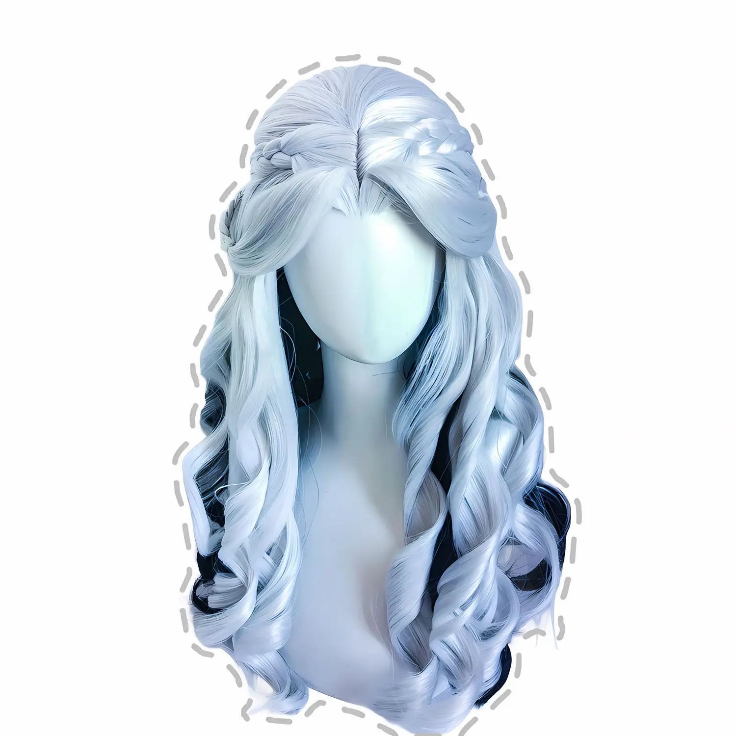 ‌ Identity V 心理学者コスプレウィッグ - ロングカーリーヘアピース、グラデーションブラック合成ウィッグ、ナイトフォールキャラクタープロップ