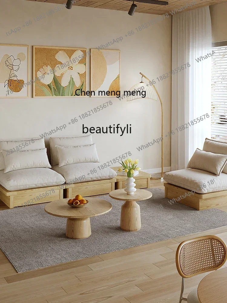 

D178 H Japanese Style Wood Style Removable and Washable Storage Sofa Floor Deck Ash Wood Household Living Room Coffee Table