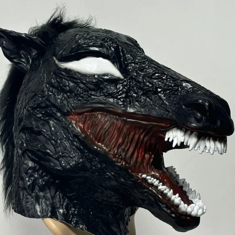 2024 The Last Dance Human Animal Combination Cos Horse Head Latex Mask Horror Movie Merchandise Cosplay Dress Up Gifts