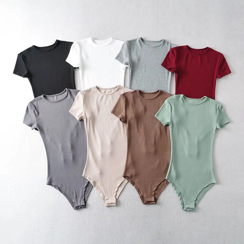 2025 Spring/Summer New Women's Hot Girl Style Sexy T-shirt Drop Shoulder Short Sleeve O Neck jumpsuit