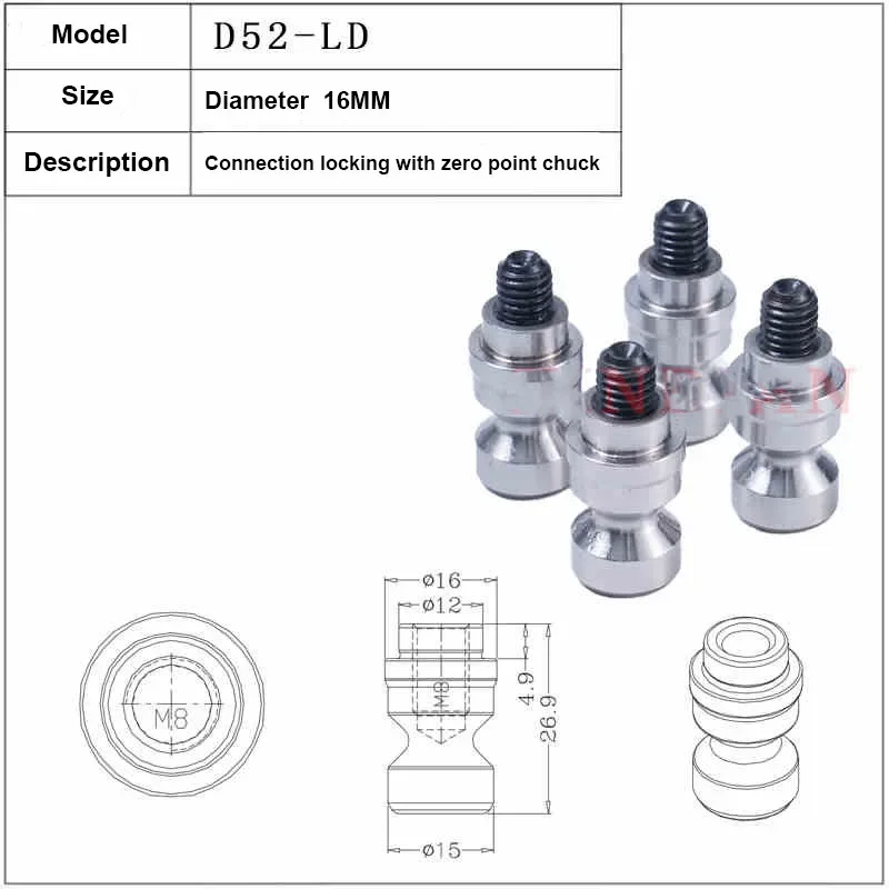 5-axis vise clamp self-centering vise Xindian four-five-axis quick change 52 spacing 4 pull nail zero point bite jaws