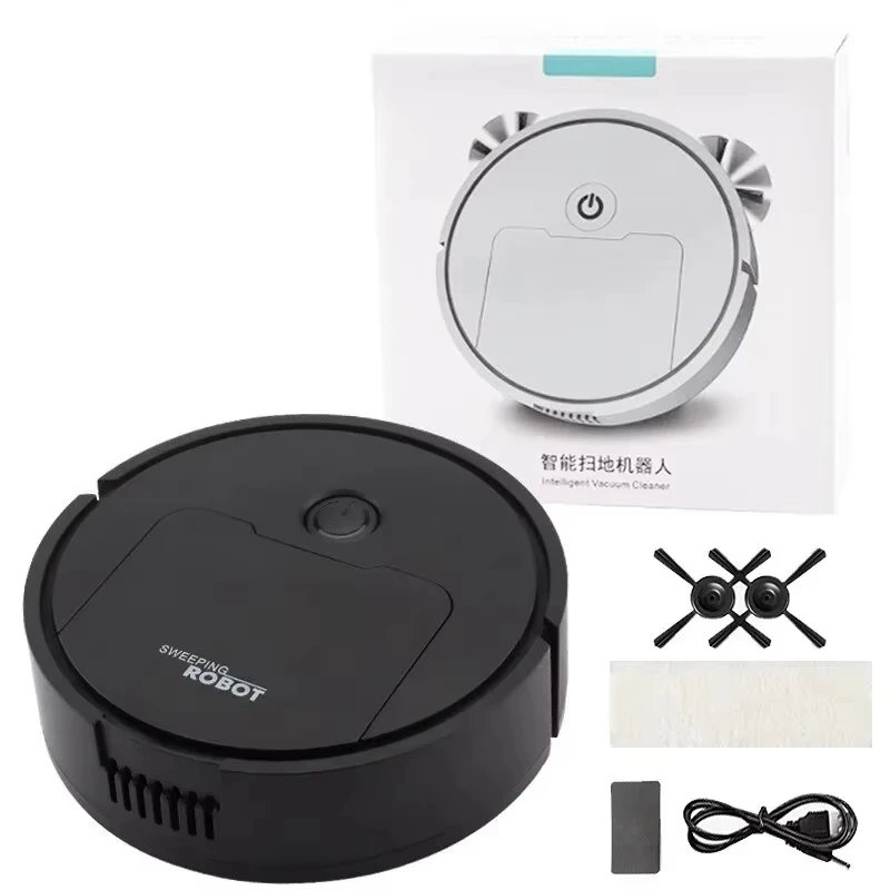 Automatic Electric Floor Vacuum Cleaner 3-in-1 1500Pa Sweeping Mop USB Rechargeable Wireless for Home And Office Use