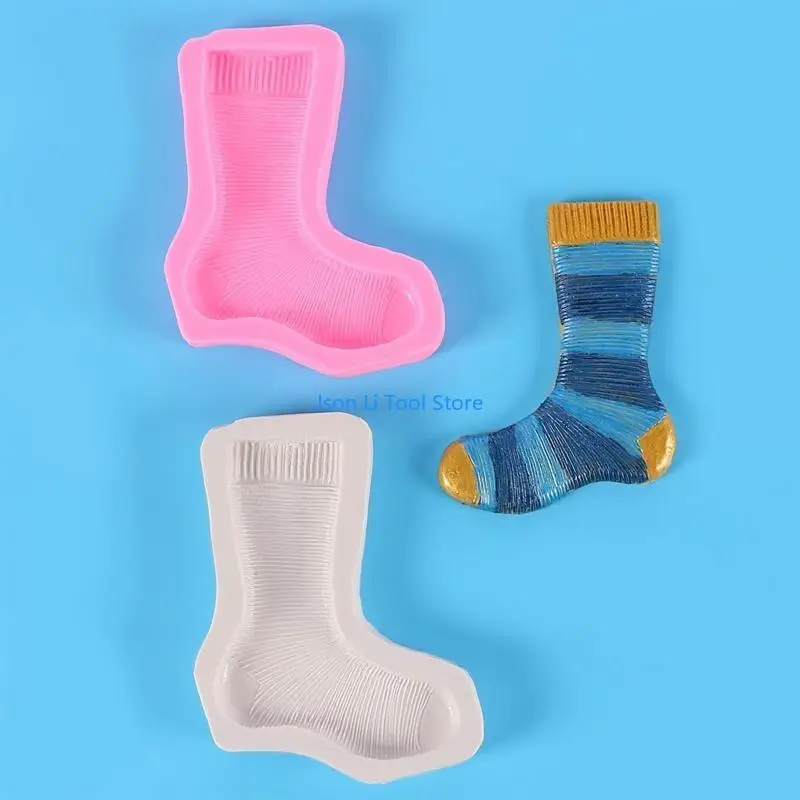 Y08D Faps -sapone fatti a mano fai -da -te rifornimenti calzini da stampo e scarpe a forma scarpe da bagno in silicone stampi