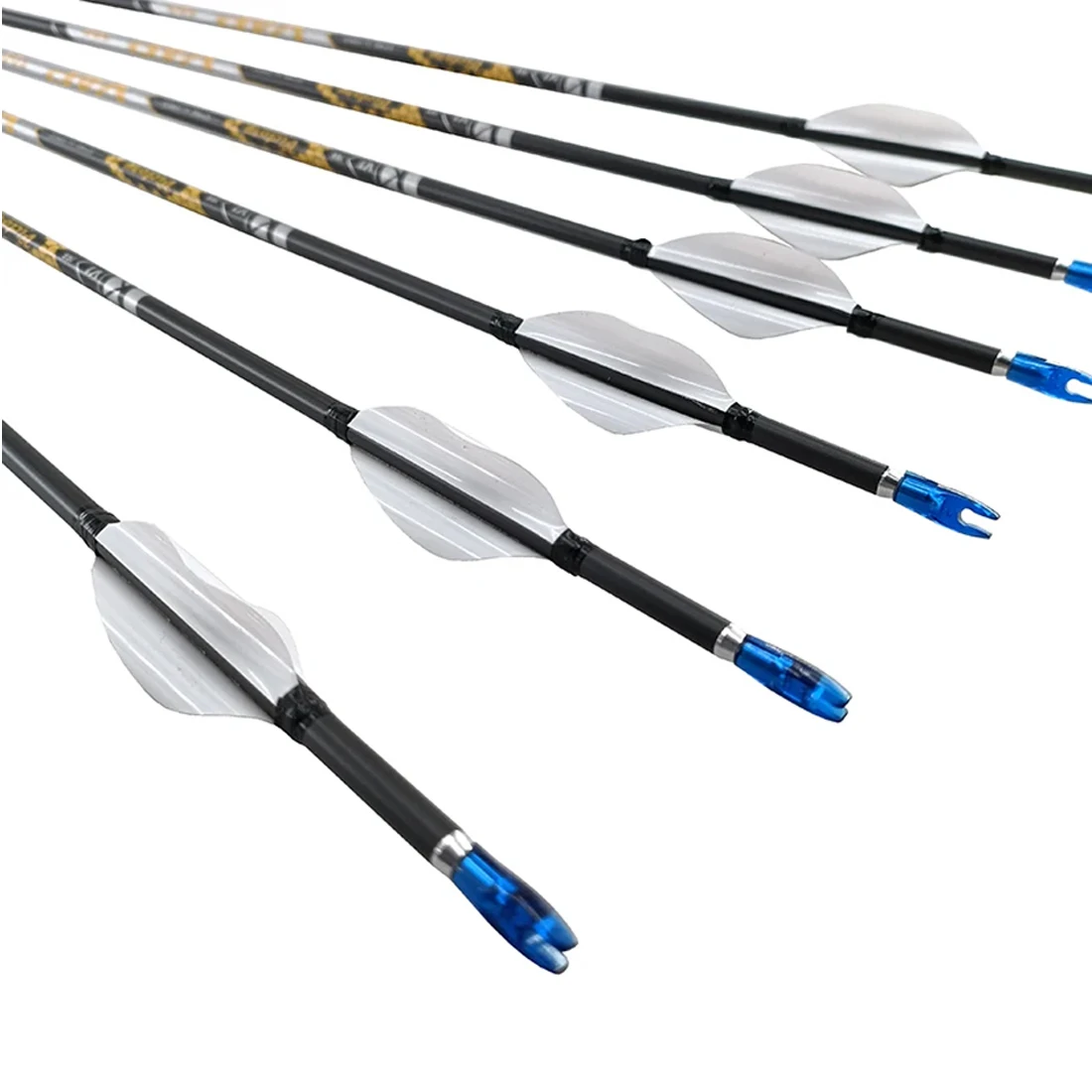 12PCS Carbon Arrows Sp350-1000 1.8inch Spin Vanes ID4.2mm Compound Bow Traditional Bow Hunting Shooting