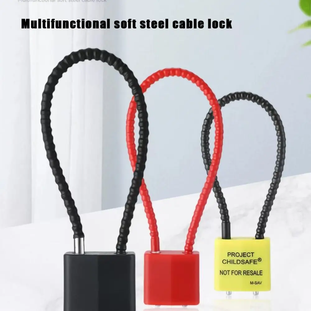 Durable Multifunctional Cable Lock Soft Flexible Padlock Alloy Steel Equipped with Keys Suitcase Lock Cart Basket